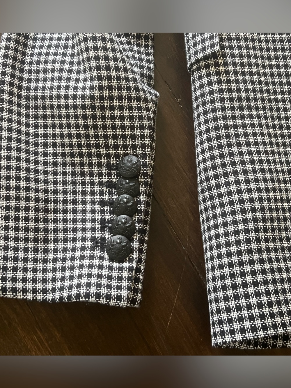 Veronica Beard Black & White Houndstooth Tailored Blazer - Picture 4 of 4